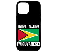 Drapeau Guyanais avec Citation rétro « I'm Not Yelling » Coque pour iPhone 12 Pro Max