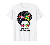 Drapeau Guyane britannique mi-Grande-Bretagne et Guyane pour fille et femme T-Shirt
