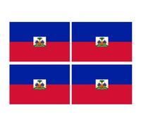 Drapeau Haïti - 4 Stickers - 9.5 X 6.3 Cm - Sticker/Autocollant