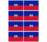 Drapeau Haïti - 8 Stickers - 9.5 X 6.3 Cm - Sticker/Autocollant