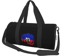 Drapeau Haïti Fist Power Voyage Bagage Duffel Bag Sports Rolling Pliable Duffel Bag, Noir