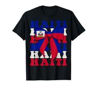 Drapeau Haïti Haiti Pride avec nœud Coquette T-Shirt
