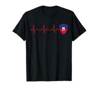 Drapeau Haiti Heartbeat EKG Patriotic National T-Shirt
