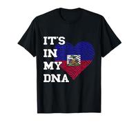 Drapeau Haïti It's In My DNA Haitian Pride Heart Haitian Roots T-Shirt