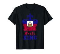 Drapeau Haïti King Haitian Pride Crown Haitian Roots T-Shirt