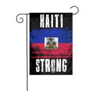 Drapeau « Haiti Strong » style graffiti, 30 x 45 cm, bannière de jardin double face, décoration saisonnière pour cour, porche, maison de ferme ou autre maison.