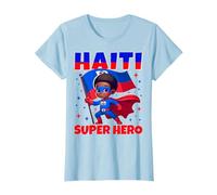 Drapeau Haïti Super Hero Haïti Mélanine pour garçons noirs T-Shirt