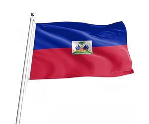 Drapeau Haïtien 150 x 90cm - 5 x 3ft - Grand Drapeau Haïti en Métal Avec œillets - Célébrations Intérieur Extérieur - Décoration de Fête Patriotisme