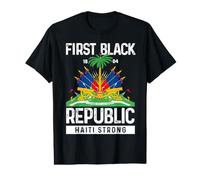 Drapeau haïtien Fierté, Motif Année de l'indépendance d'Haïti T-Shirt Graphique avec Valeur