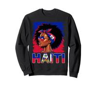 Drapeau haïtien Fille haïtienne fière haïtienne Afro Femmes haïtiennes haïtiennes Sweatshirt