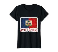 Drapeau haïtien Vintage Ayiti Cheri Fier haïtien Vieilli T-Shirt Graphique avec Valeur