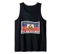 Drapeau haïtien Vintage Jour Fyè Pou Peyi NOU Citation fière haïtienne Débardeur