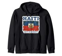 Drapeau haïtien Vintage Unité dans la diversité fière haïtienne Sweat à Capuche