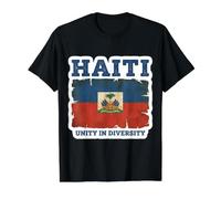 Drapeau haïtien Vintage Unité dans la diversité fière haïtienne T-Shirt Graphique avec Valeur