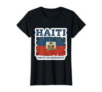 Drapeau haïtien Vintage Unité dans la diversité fière haïtienne T-Shirt Graphique avec Valeur