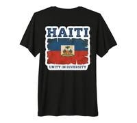 Drapeau haïtien Vintage Unité dans la diversité fière haïtienne T-Shirt Haut de Gamme