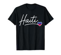 Drapeau haïtien « We Love Haiti » en forme de cœur T-Shirt