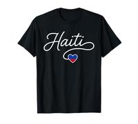 Drapeau haïtien « We Love Haiti » en forme de cœur T-Shirt