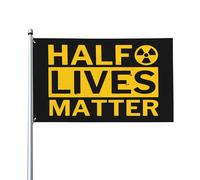 Drapeau Half Lives Matter 3x5 - Bannière humoristique Half Life, drapeau d'extérieur pour gamer cool