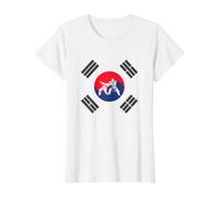 Drapeau Hapkido Corée du Sud T-Shirt Graphique avec Valeur, Femme, Blanc, L