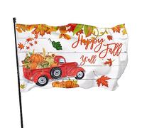 Drapeau Happy Fall Y'All - 0,9 x 1,5 m - Pour intérieur et extérieur - Citrouille d'automne - Pour voiture, ferme, dortoir, jardin, maison, décoration d'intérieur avec œillets métalliques