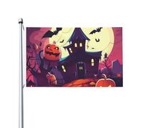 Drapeau Happy Halloween - 9,1 x 1,5 m - Pour extérieur et intérieur - Printemps - Été - Automne - Hiver - Drapeau de jardin avec œillets - Double face - Pour décorations de cour