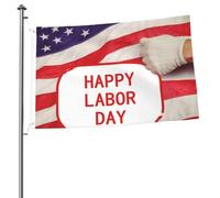 Drapeau « Happy Labor Day » de 61 x 91 cm - Impression double face - Drapeau de jardin pour l'extérieur - Bannière cadeau avec œillets - Toile de fond pour photo pour décoration intérieure et