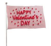 Drapeau « Happy Valentine's Day » en lettres rouges audacieuses de 0,9 x 1,5 m, bannière décorative pour cour, porche, pelouse, ferme