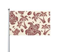 Drapeau hawa?en tortue palmier galets de mer 3 x 5 pieds décoration de balcon drapeau emblématique