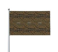 Drapeau hawaïen Tapa Honu Turtle Deluxe 3 x 5 pieds - Comprend 1 drapeau (mât inclus) Jardin extérieur