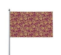 Drapeau hawaïen Tapa Honu Turtle Deluxe 3 x 5 pieds - Comprend 1 drapeau (mât inclus) Jardin extérieur