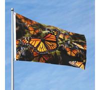 Drapeau Heaps of Orange Monarque Papillons 6,1 x 0,9 m Robuste Drapeau de jardin double face Grand drapeau de cour pour l'extérieur Bannière de vacances avec œillets, drapeaux d'extérieur Décoration