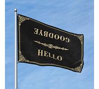 Drapeau « Hello Goodbye » pour décoration de bar d'arrière-cour, décoration de dortoir pour filles (120 x 180 cm)