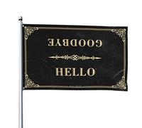 Drapeau « Hello Goodbye » pour décoration de bar d'arrière-cour, décoration de dortoir pour filles (152 x 244 cm)