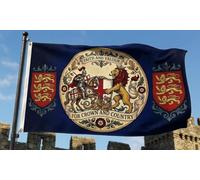 Drapeau héraldique de l'Angleterre de Saint Georges - 0,9 x 1,5 m - Bannière patriotique de qualité supérieure avec œillets - Drapeau en polyester pour football, cricket, euros, coupe du monde