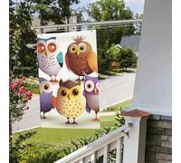 Drapeau hiboux oiseaux 61 x 91 cm pour extérieur intérieur printemps été automne hiver drapeaux de jardin avec œillets verticaux double face pour décorations de cour