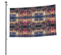 Drapeau Hong Kong double face avec œillets - 1,5 x 2,4 m - Drapeau décoratif pour patio, porche, événement de groupe.