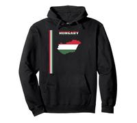 Drapeau hongrois vertical, texte « Hongrie » et carte de silhouette Sweat à Capuche