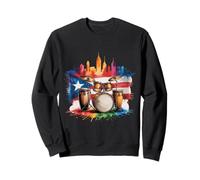 Drapeau Horizon de Porto Rico pour Tambours et Congas Salsa Sweatshirt