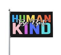 Drapeau « Human Kind Be Both » 3 x 5 - Bannière inspirante de gentillesse pour jardin, pelouse ou décoration extérieure