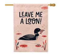 Drapeau humoristique avec citation de Loon Pun - 71 x 101 cm | Jeu de mots humoristiques, drapeau de cour, illustration de la faune, décoration de cabane de lac, panneau de cour sur le