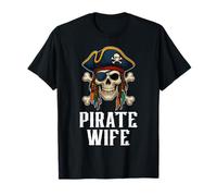 Drapeau Humoristique avec tête de Mort Pirate épouse Jolly Roger Crossbones T-Shirt