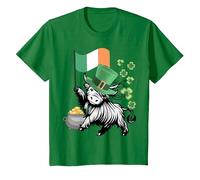Drapeau Humoristique de la St. Patricks Highland Cow Irlande Drapeau génisse T-Shirt, Enfant, Vert Kelly, 3 Ans