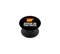 Drapeau Humoristique de l'Espagne dans Le Cou Souvenir de Voyage PopSockets PopGrip Adhésif