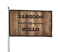 Drapeau humoristique « Hello Goodbye » - Décoration de chambre - Drapeau d'automne - Jardin (152 x 244 cm)