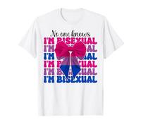Drapeau humoristique « No One Knows I'm Bisexual Bi Pride » pour fille LGBTQ T-Shirt