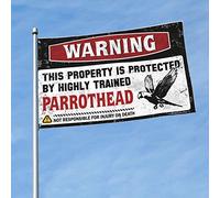 Drapeau humoristique pour décoration universitaire « This Property Is Protected By A Highly Trained Parrothead Flag » - Accessoires de marquage (30 x 45 cm)