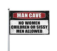 Drapeau humoristique pour homme - Règles de grotte - Accessoires de joueurs - Drapeaux de marquage (120 x 180 cm)