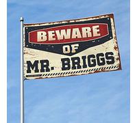 Drapeau humoristique pour joueur Beware Of Mr. Briggs (120 x 180 cm)