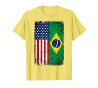 Drapeau Hybride Vintage USA et Brésil T-Shirt